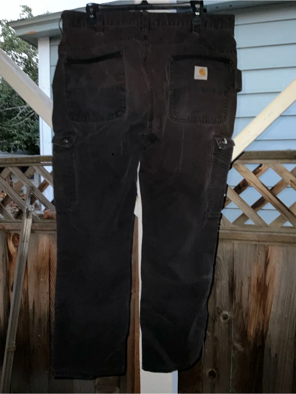 Carhartt 105461 Rugged Flex Ripstop Cargo Work Pants 36x30 Shadow Distresse